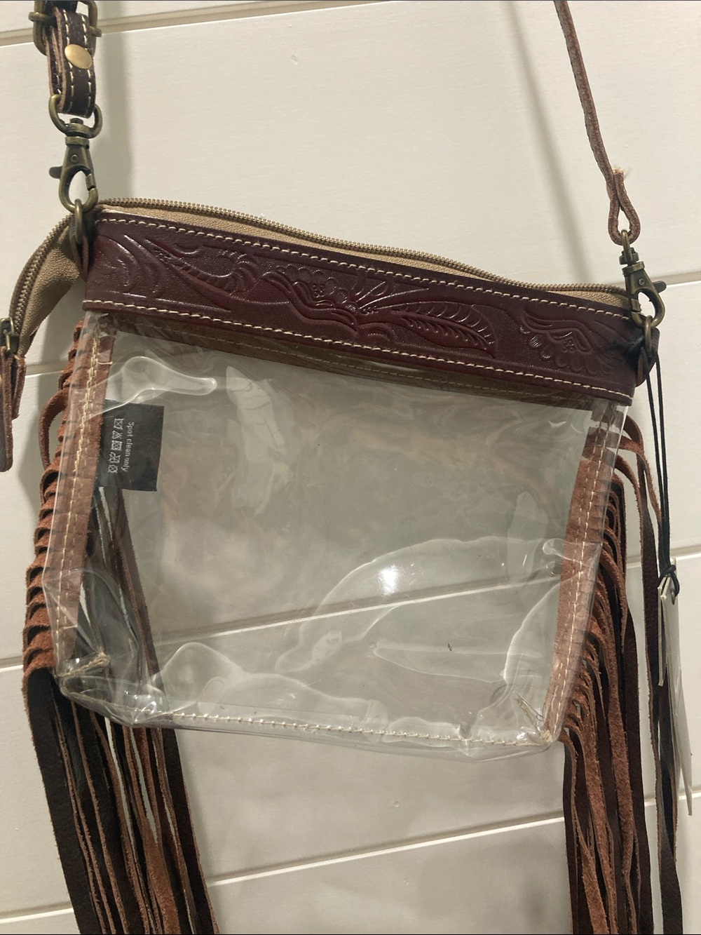 NWT Myra Bag Intricate Clear Fringe Crossbody Stadium Purse (S-2891)-Western-New